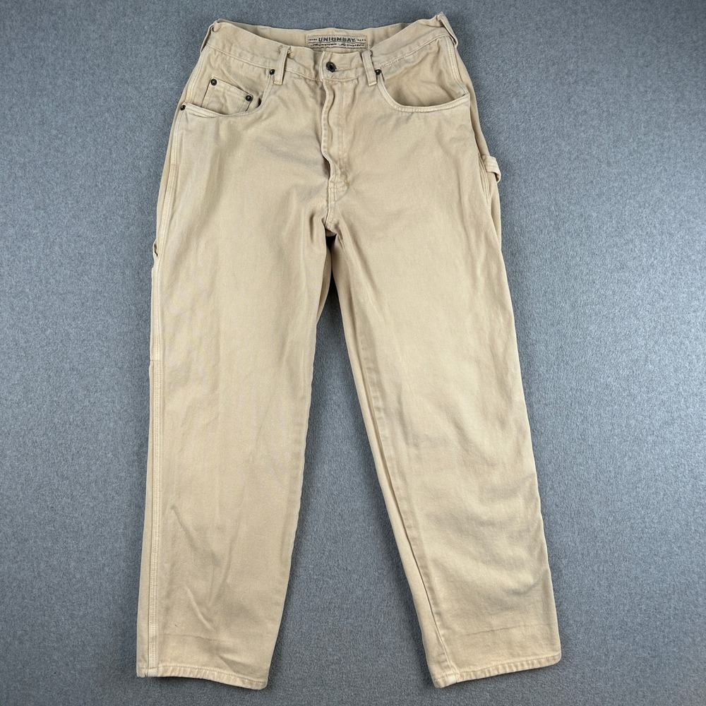Unionbay Carpenter Pants Mens 32x28‎ Beige American Favorites Utility Workwear